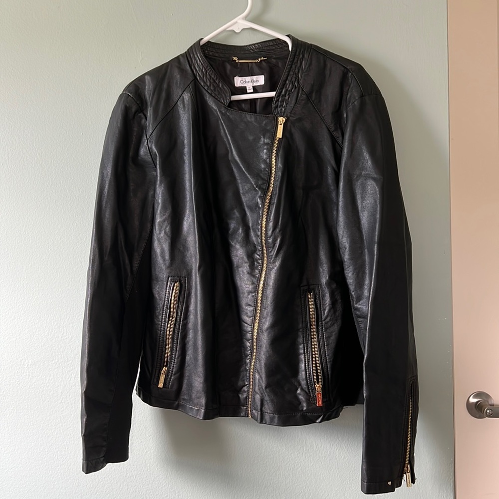 Calvin Klein Faux Leather Motor Jacket